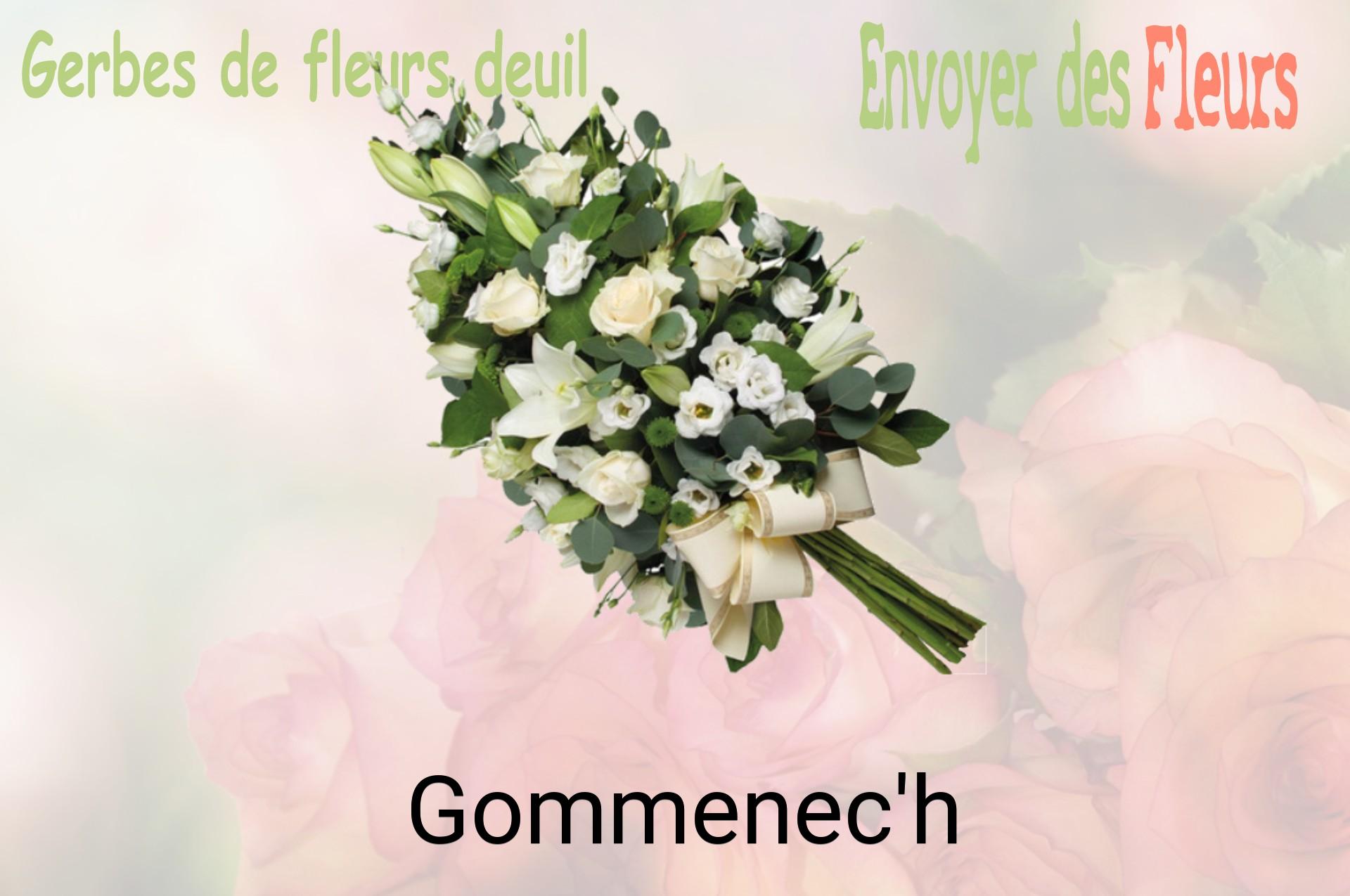 Gerbe de fleurs de deuil livrée à Gommenec'h